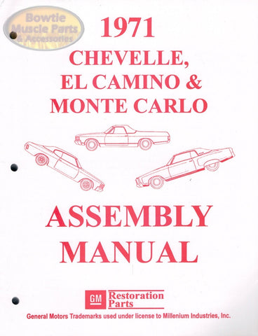 1971 Chevelle El Camino Monte Carlo Factory Assembly Manual – 583 Pages – SS