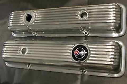 1969–72 Valve Cover Crossed‑Flags Decal – LT1 Z28 Finned Aluminum Covers