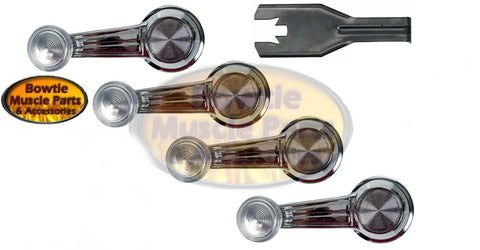 1967–1969 GM Window Crank Set w/ Clear Knobs + Removal Tool – Camaro Chevelle