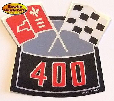 70 71 BIG BLOCK CHEVY 400 CROSS FLAGS AIR CLEANER DECAL