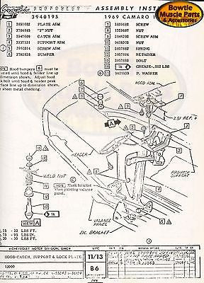 69 CAMARO HOOD CATCH LOCK SUPPORT CORRECT HEAVY OE GAUGE REPRODUCTION 3937531
