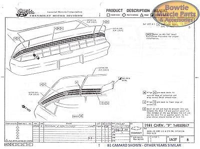 1979 79 Camaro Factory Assembly Manual Z28 RS Berlinetta Book