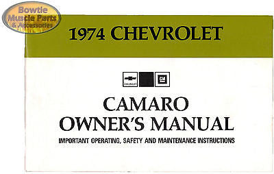1974 74 Camaro RS Z28 Factory Owners Operators Manual Owner's
