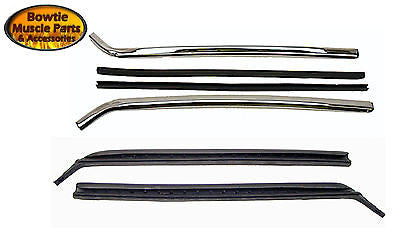 67-69 CAMARO FIREBIRD QUARTER 1/4 WINDOW VERTICAL WEATHERSTRIP CHROME TRIM KIT