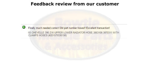 65 CHEVELLE 396 Z16 UPPER LOWER RADIATOR HOSE 3863106 3870311 WITH CLAMPS HOSES