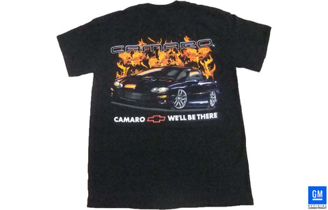 98 99 2000 2001 2002 00 01 02 4TH GEN CAMARO SS FLAME T-SHIRT BLACK GM LICENSED