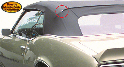 CAMARO FIREBIRD IMPALA CONVERTIBLE REAR BOW OUTER TRIM BINDING CLIP W SCREWS