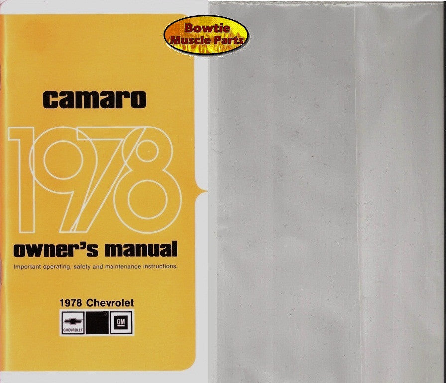 1978 78 Camaro Factory Owners Manual with Storage Bag