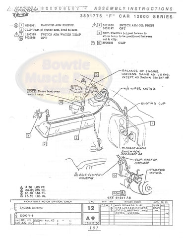 67-74 CAMARO CHEVELLE NOVA IMPALA STARTER WIRE HARNESS RETAINER CLIP 3906181