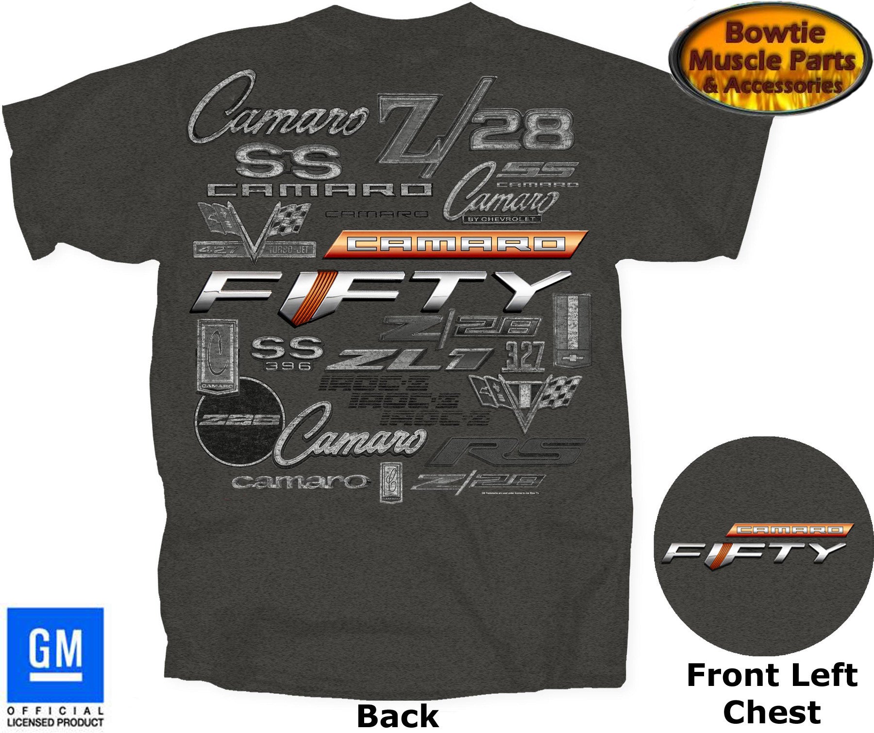 1967 2017 CAMARO FIFTY SS Z28 IROC-Z ZL1 RS LOGO T-SHIRT 68 69 70 78 79 88 89 13