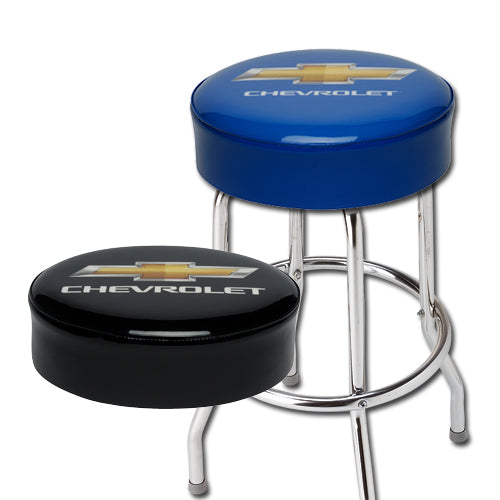 CHEVROLET "GOLD BOWTIE" LOGO BAR STOOL FOR COUNTER OR SHOP - 18" 24" OR 30" HEIGHT