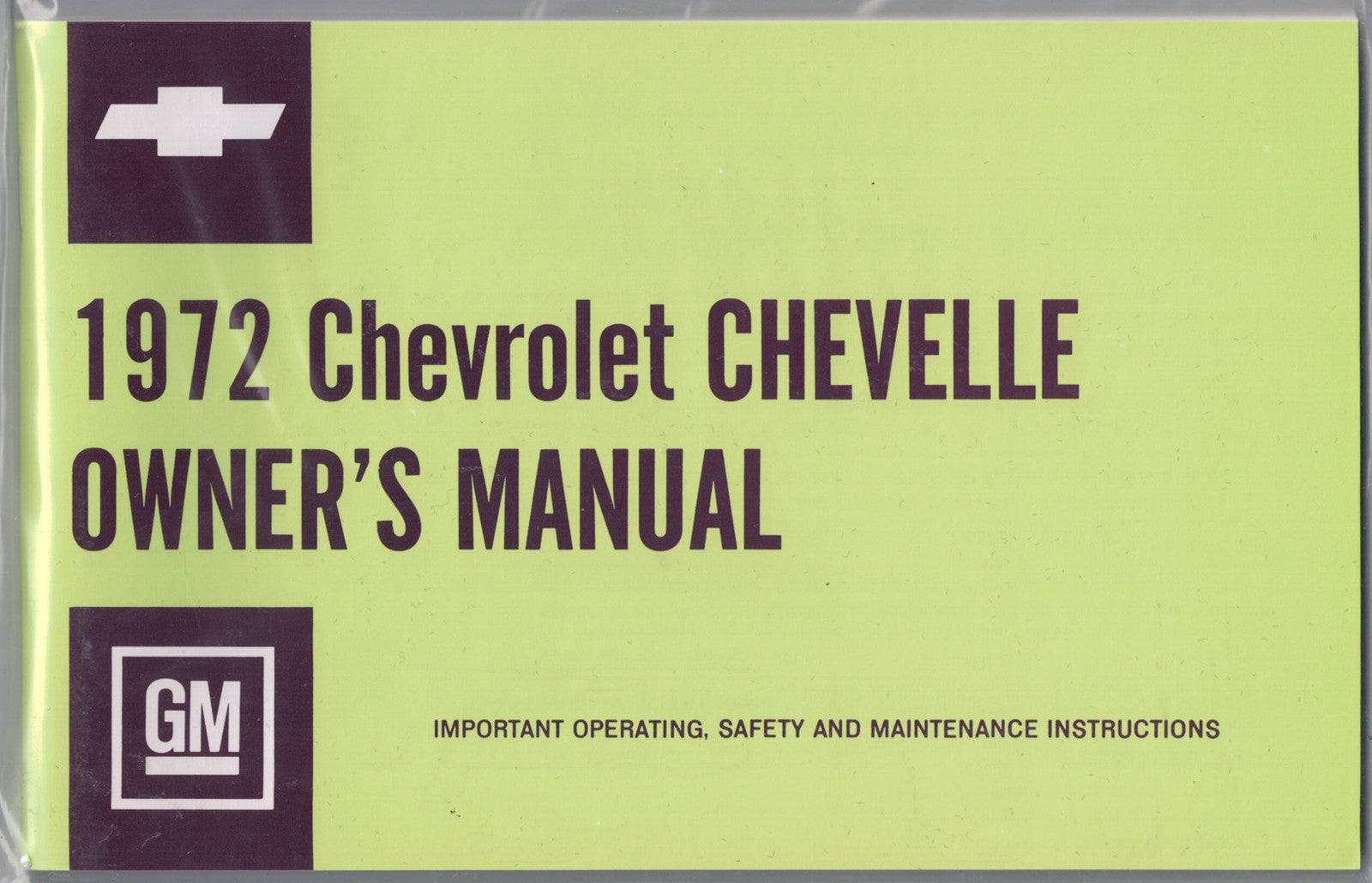 1972 72 CHEVELLE EL CAMINO WAGON CONVERTIBLE FACTORY OWNERS OWNER'S MANUAL