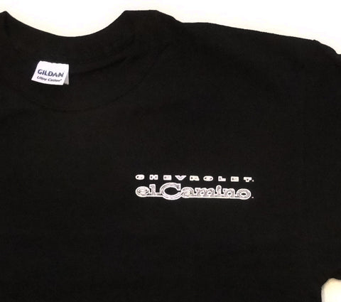 68 69 70 71 72 CHEVY EL CAMINO SS FLAME T-SHIRT BLACK TEE SHIRT GM LICENSED