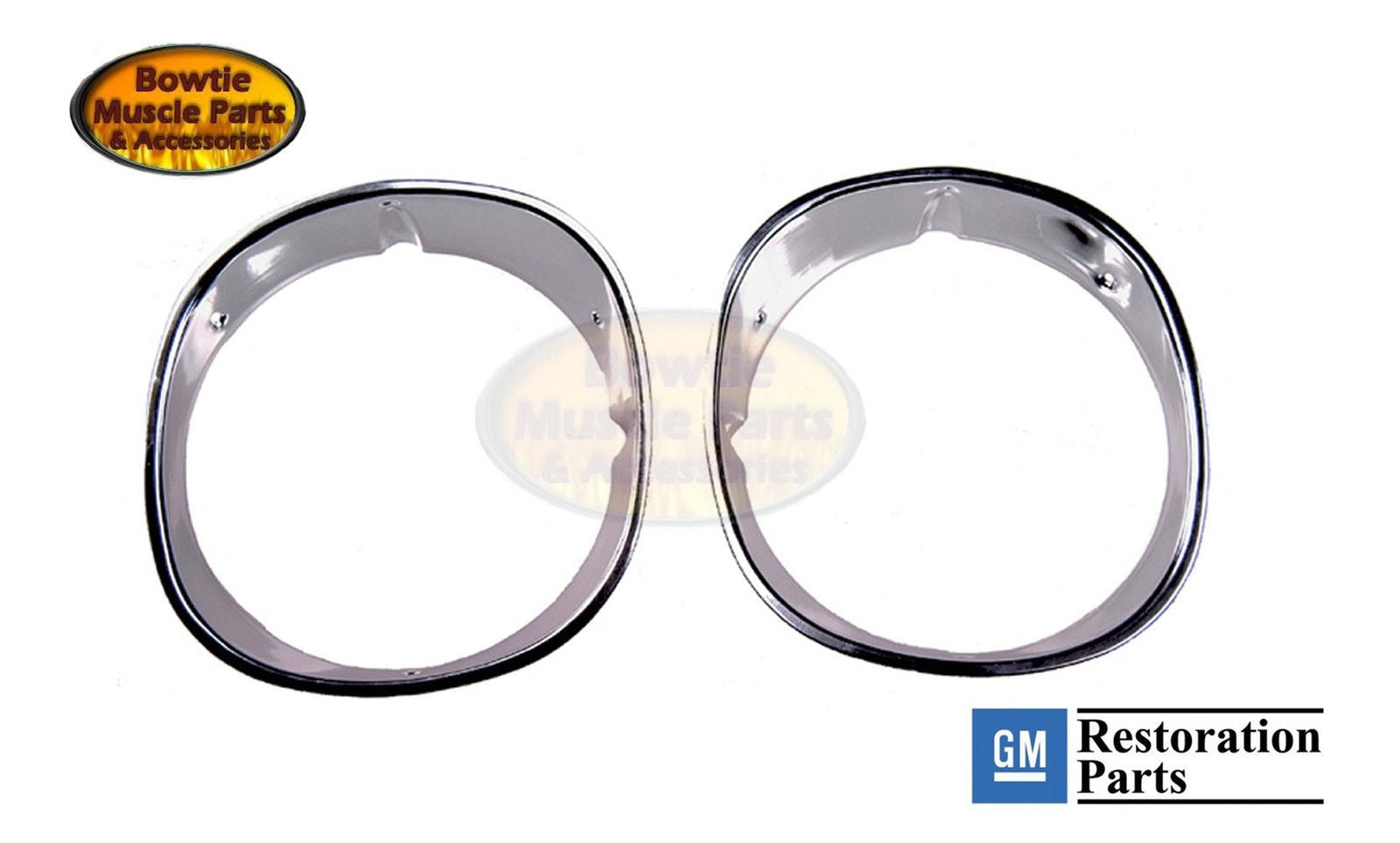 1970–73 Camaro Headlight Bezels Pair LH RH High‑Polish Aluminum GM 3962943/44