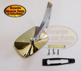 1968–72 Chrome Door Mirror Pair Show Quality Chrome Ribbed Base Camaro Firebird