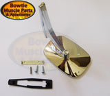 1968–72 Chrome Door Mirror Pair Show Quality Chrome Ribbed Base Camaro Firebird