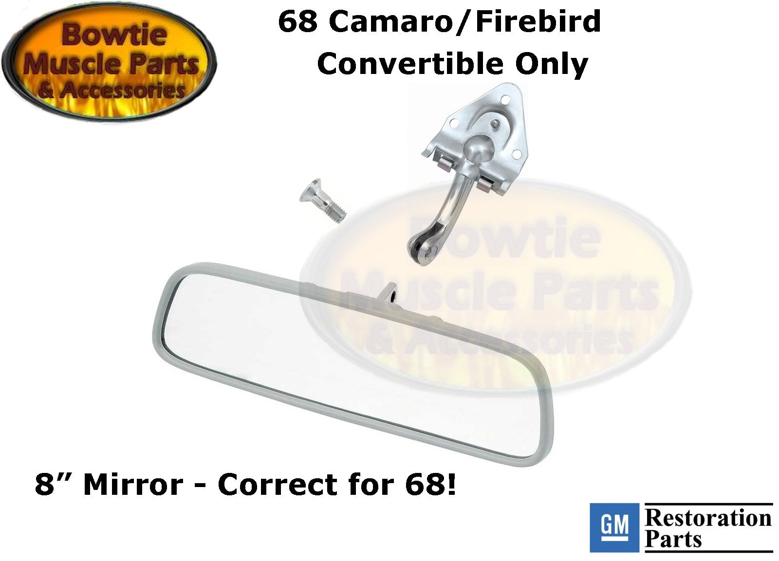 68 69 Camaro Firebird Convertible 8" Rear View Mirror Kit – GM Licensed Resto