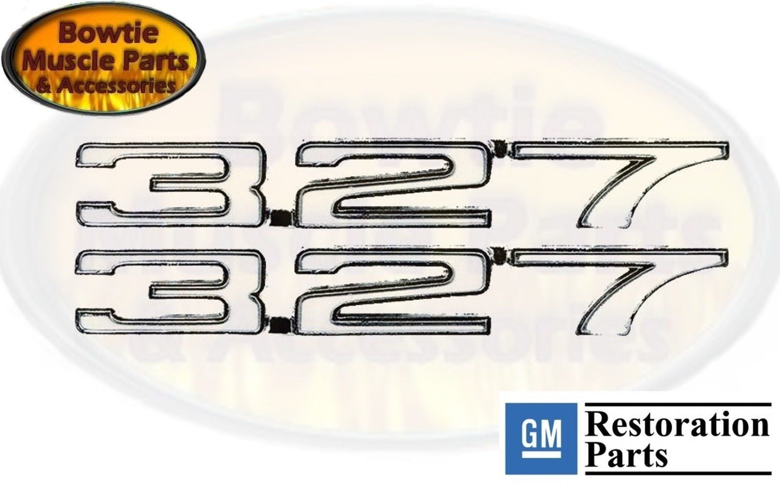 1968 Camaro 327 Fender Emblems Pair Chrome Die‑Cast GM Licensed 3927483