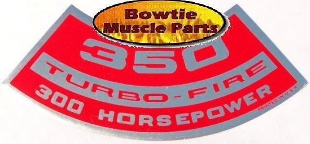 69–70 Camaro SS Nova Corvette Chevelle 350 300HP Turbo‑Fire Air Cleaner Decal