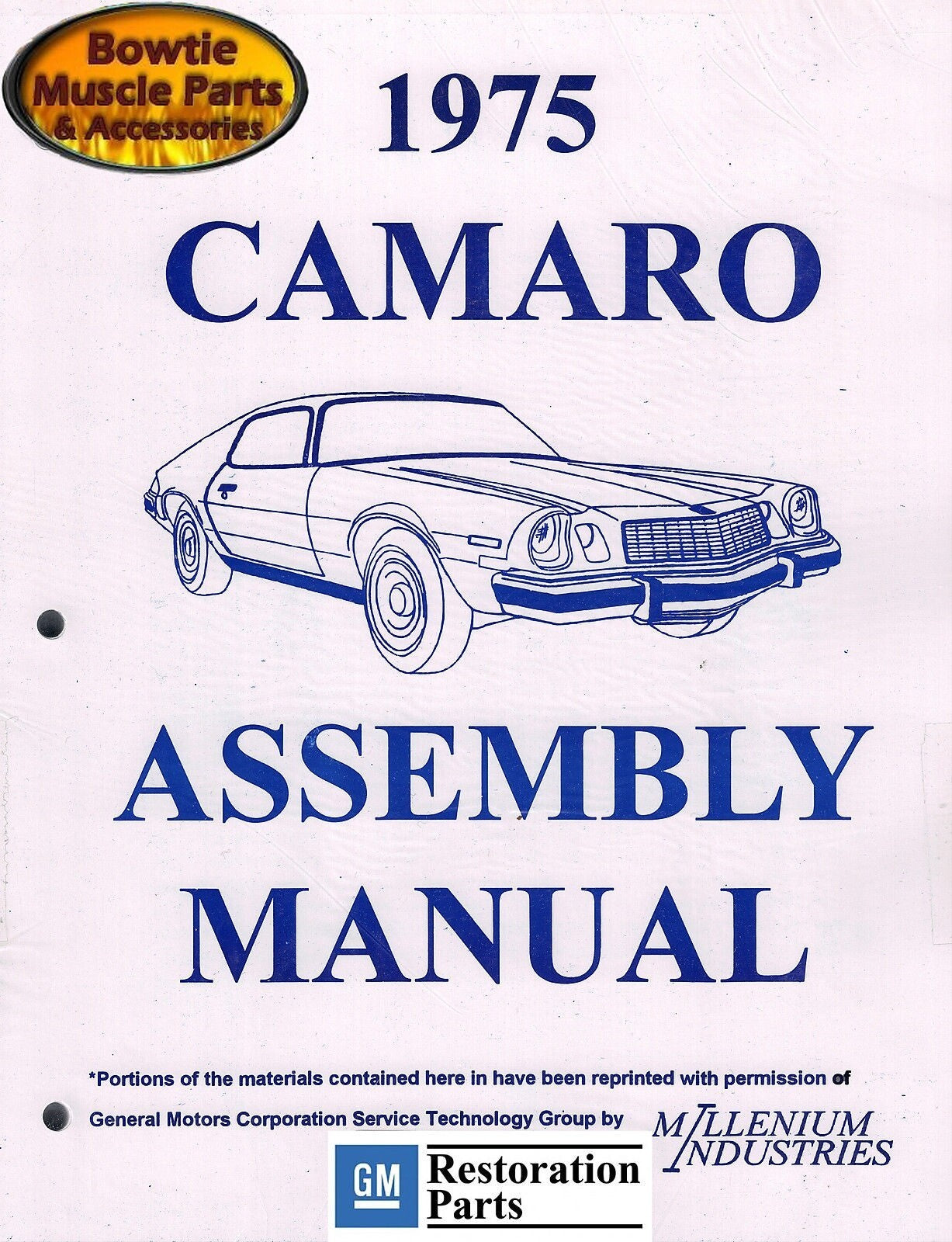1975 Camaro Factory Assembly Manual – 486 Pages – Z/28 RS Type LT Restoration