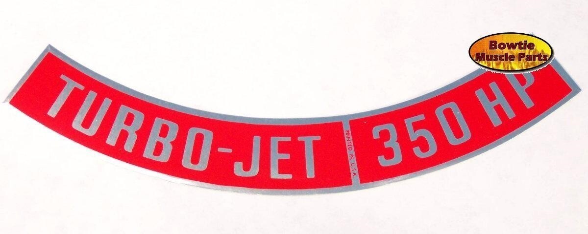 396/402 Turbo‑Jet 350 HP Air Cleaner Decal – 65–70 Chevelle Camaro Nova Chevy