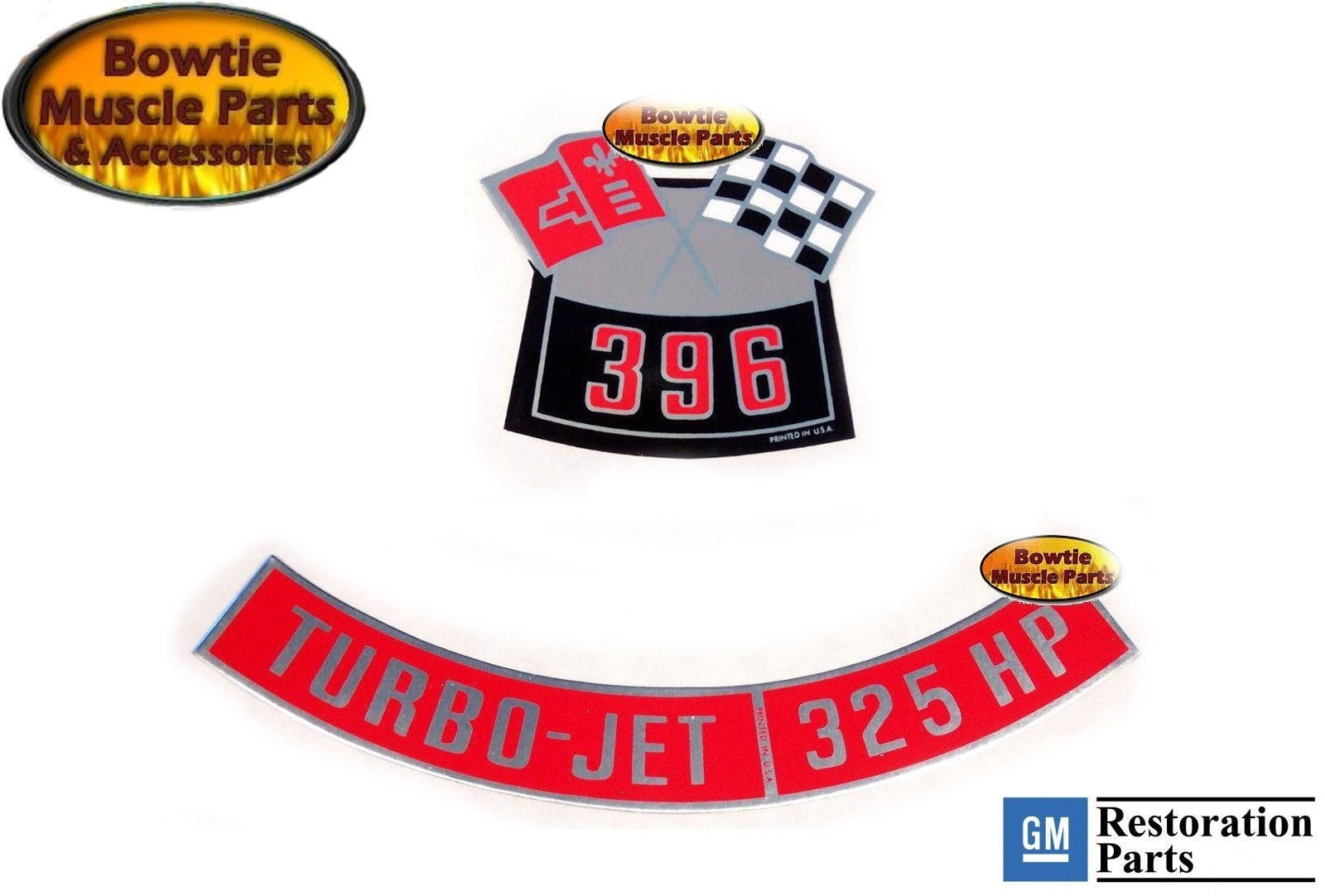 396 325HP Engine Decal Set – 65‑70 Chevelle El Camino Camaro Impala – USA Made