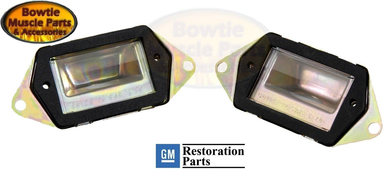 70–73 Camaro License Plate Lamp Kit Pair – GM Licensed Housing Lens Gasket Set