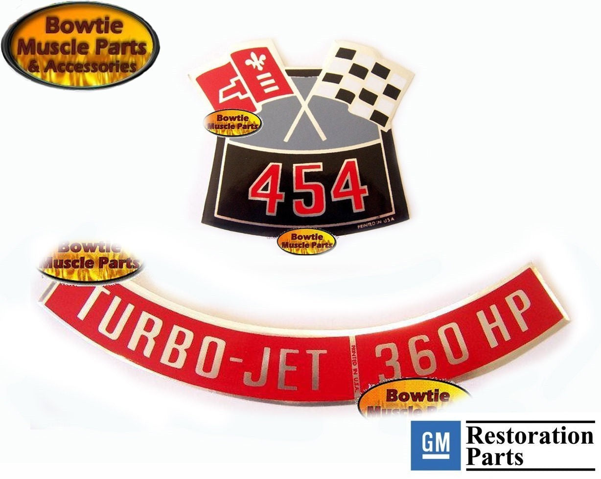 454 360HP LS5 Engine Decal Set – 1970 Chevelle El Camino Monte Carlo Printed USA