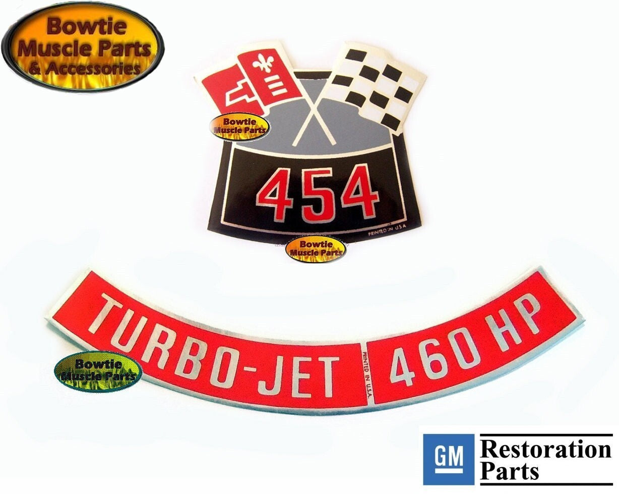 454 460HP LS7 Engine Decal Set – 1970 Chevelle Camaro Corvette Nova Impala