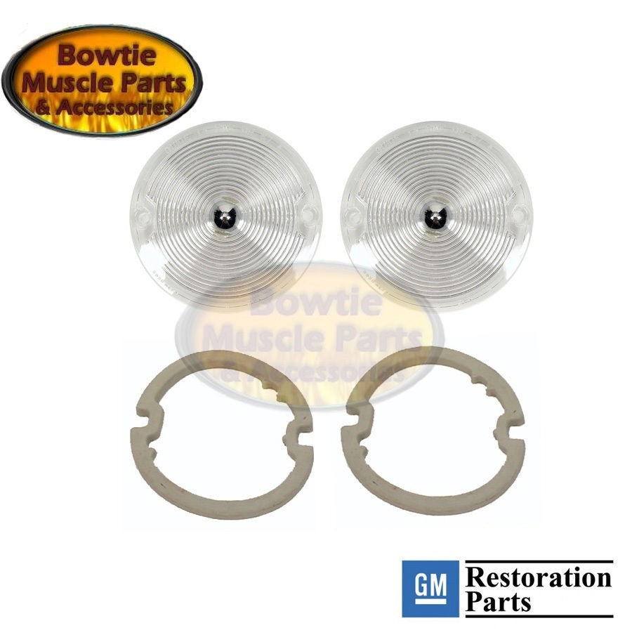 1967 67 CAMARO PARKING LIGHT LAMP TURN SIGNAL LENS and GASKETS PAIR SET
