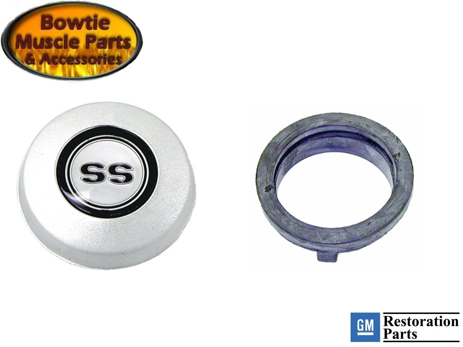 1968 Camaro SS Steering Wheel Horn Cap w/ Mounting Ring – Correct Satin Finish
