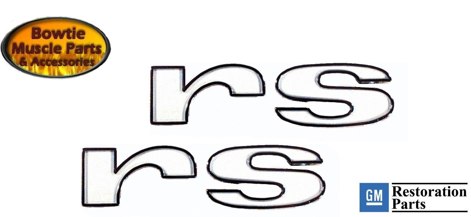 1967 Camaro RS Fender Emblems Pair Rallysport Chrome Diecast GM 3904573