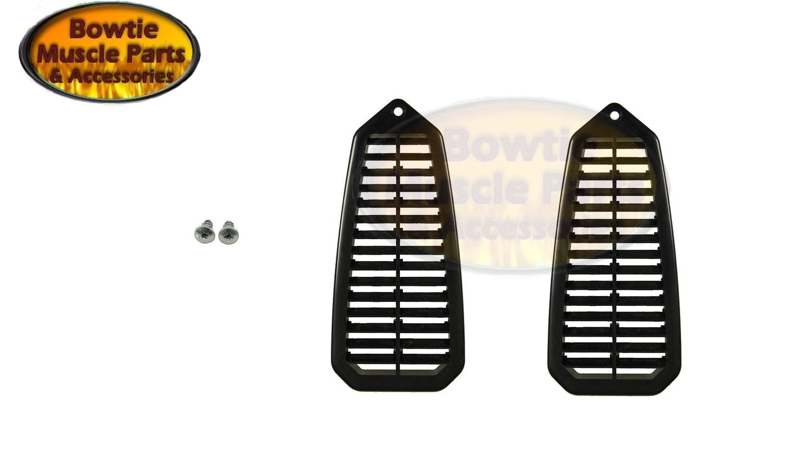 68–69 Camaro Firebird Door Jamb Astro Vent Outer Grille Pair w/ Screws
