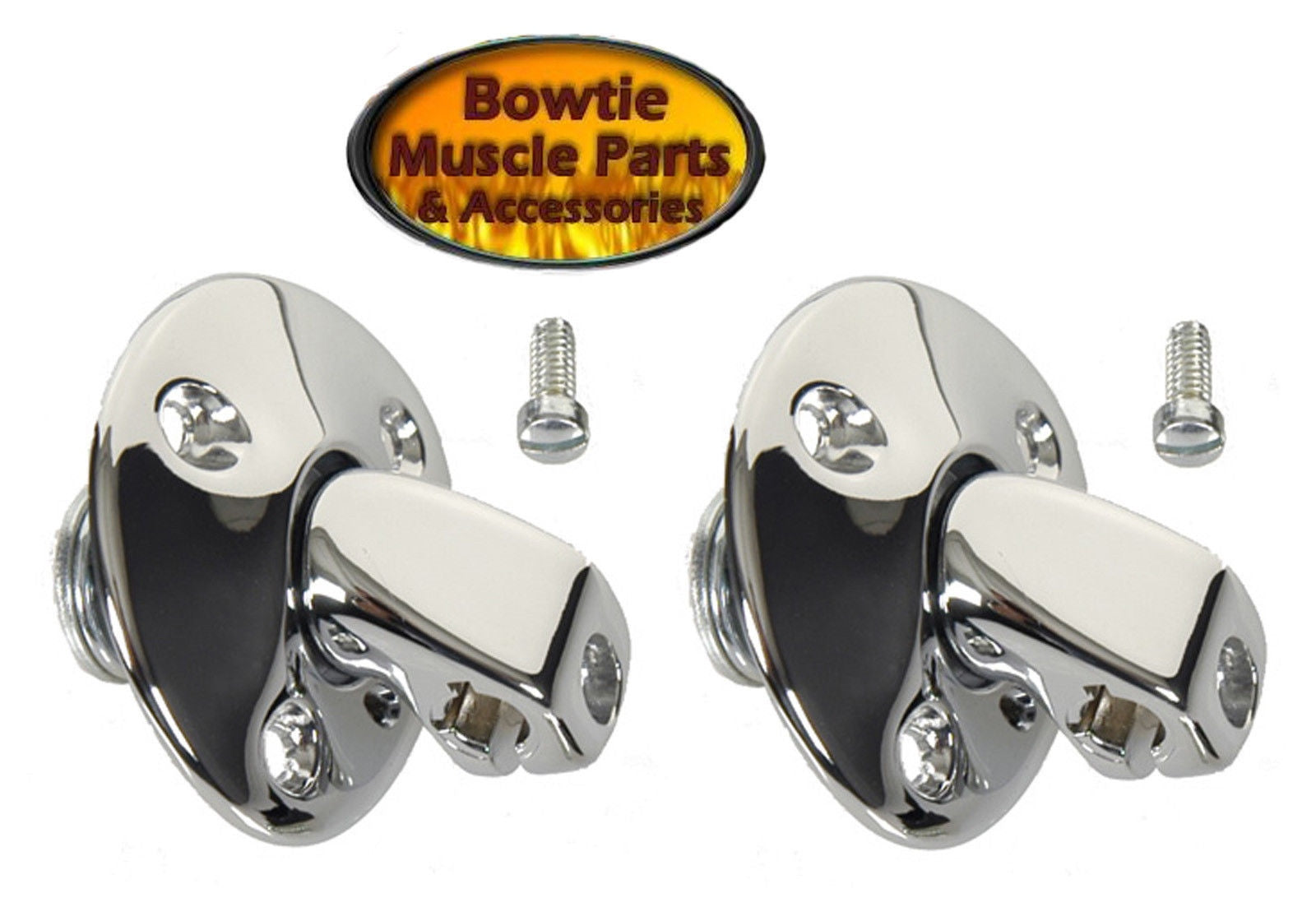 1964–1973 GM Sunvisor Support Bracket Pair w/ Clamp Screws – Camaro Chevelle