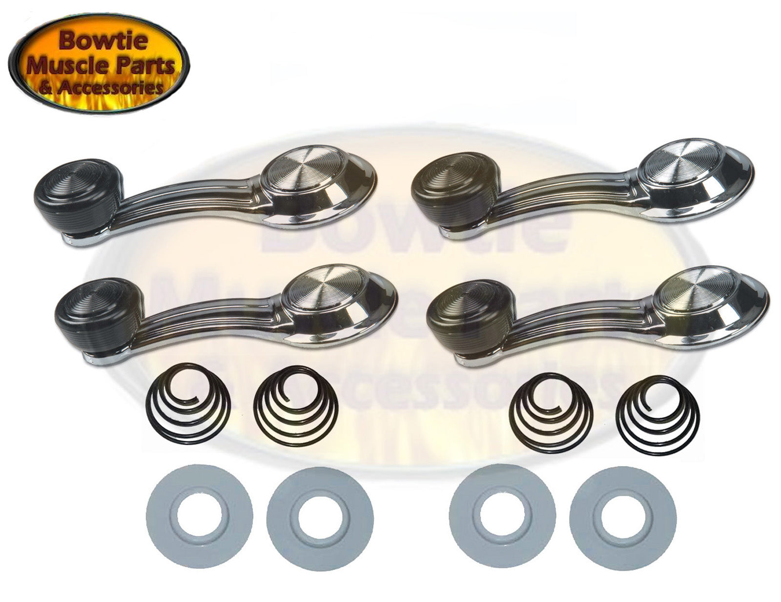 1968-1981 GM Window Crank Kit 12pc Black Knob Camaro Chevelle Nova Impala