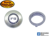 1968 Camaro RS Steering Wheel Horn Cap w/ Mounting Ring – Correct Satin Finish