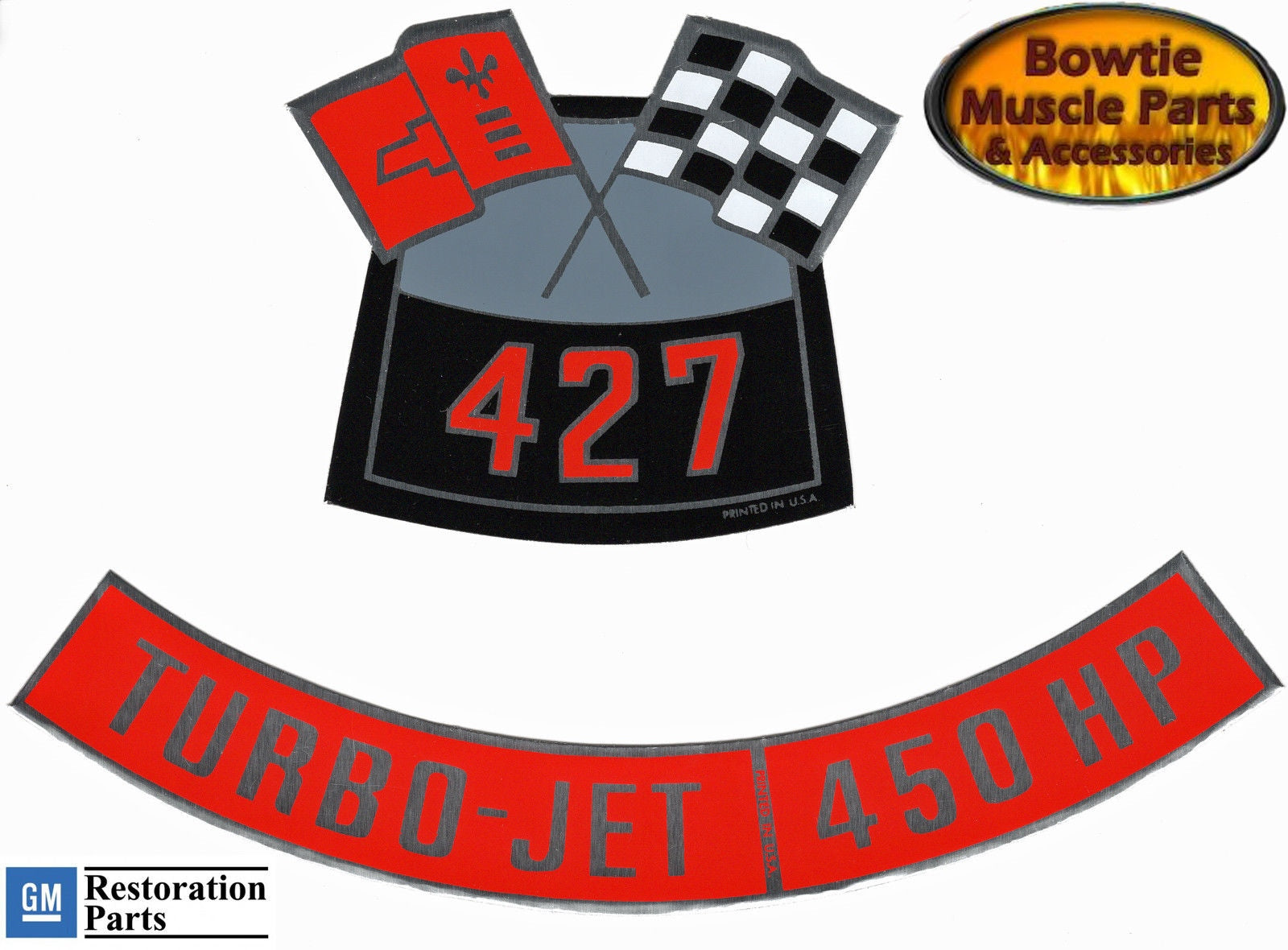 427 450HP Air Cleaner Engine Decal Set | Camaro Corvette Chevelle Nova Impala