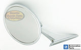 Bowtie Door Mirror Pair Chrome Ribbed Base GM Licensed 67 Camaro Nova Chevelle
