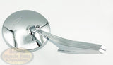 Bowtie Door Mirror Pair Chrome Ribbed Base GM Licensed 67 Camaro Nova Chevelle