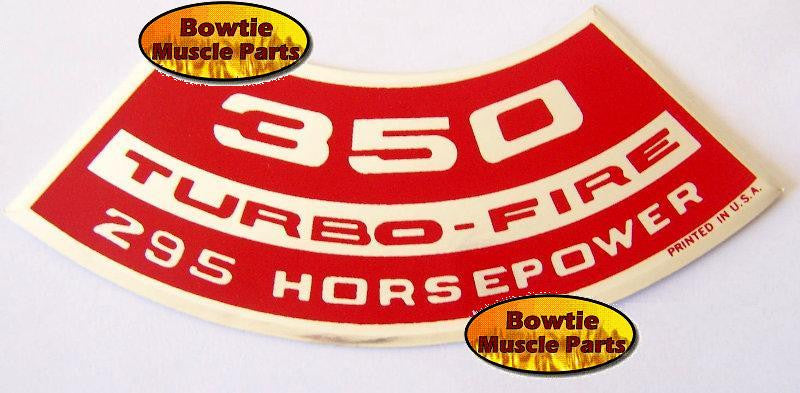 1967 68 CAMARO NOVA CHEVY II SS 350 295hp TURBO-FIRE ENGINE DECAL