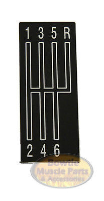 67 68 69 70 71 72 CAMARO NOVA CHEVELLE GTO FIREBIRD SHIFT PATTERN EMBLEM 6 SPEED