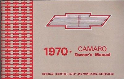 1970 70 Camaro RS SS Z28 Factory Owners Manual Owner's