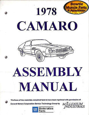 1978 78 Camaro Factory Assembly Manual Z28 RS - 553 Pages!