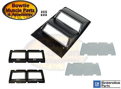 68 69 CAMARO SS COPO Z28 CONSOLE GAUGE COVER OIL TEMP FUEL BAT BEZELS AND LENSES