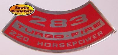 64 65 66 Chevy II Chevelle Nova Impala Caprice 283 TURBO-FIRE 220hp Engine Decal