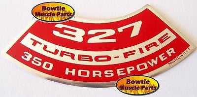 65 66 67 CORVETTE CHEVELLE L79 NOVA CHEVY II 327 TURBO-FIRE 350 HP ENGINE DECAL