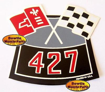 65 66 67 68 69 70 BIG BLOCK CHEVY 427 CROSS FLAGS DECAL