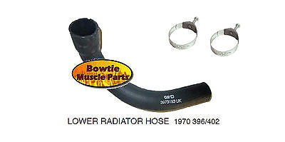 70 1970 CAMARO SS 396 402 454 LOWER RADIATOR HOSE W/TOWER CLAMPS GM PART 3973193