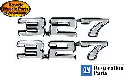 1969 69 CAMARO 327 FENDER EMBLEMS EMBLEM LM1 PAIR  EXCELLENT QUALITY BEST FIT