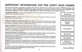 1970 70 Nova Factory Correct Owners Manual Operators Operation Owner's